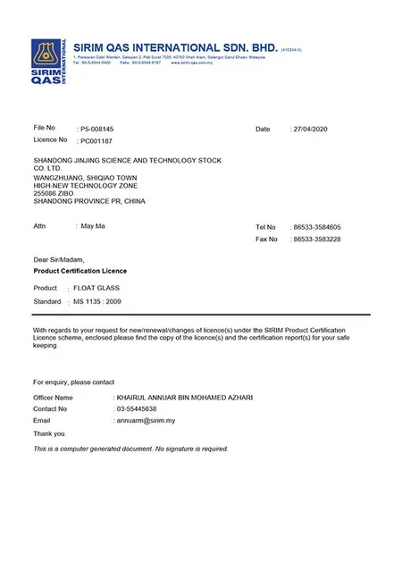 Certification
